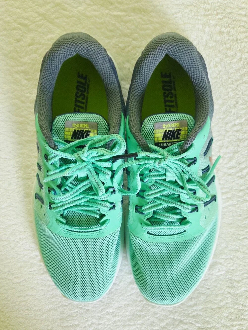 Nike ✨️ Women's Lunarstelos Shield Mint Green Running Shoes Size 7.5